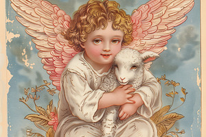 vintage card with angel, a Holiday Photo by Imaginarium