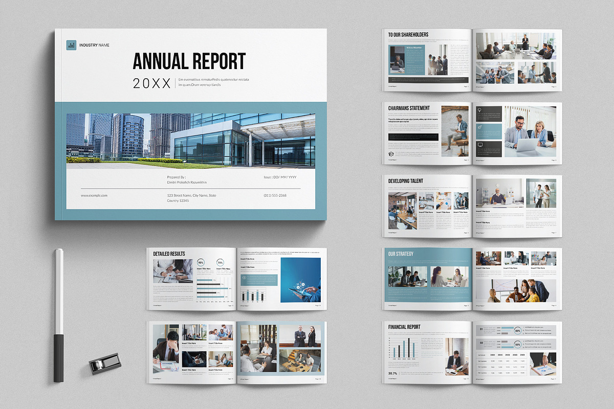 Annual Report Template Landscape, a Brochure Template by E-Type (Photo 1 of 7)