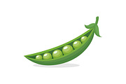 Green Peas and Pea Pods Vector Set, an Object Graphic by Gomolach (Thumbnail 4 of 7)