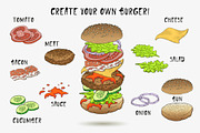 Big Burger Doodle set, a Food Illustration by WINS Doodle shop (Thumbnail 5 of 8)