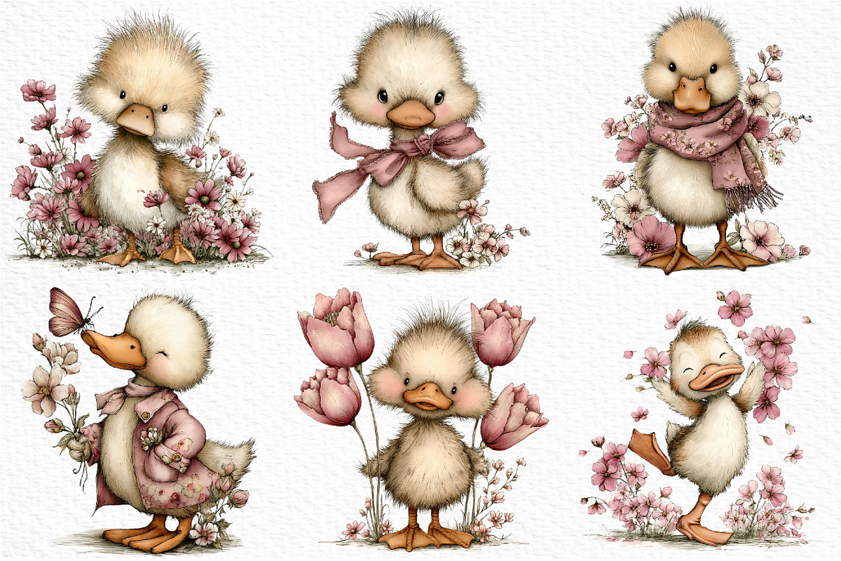 Cute Duck Spring Mood Clipart Png, an Illustration by Craft Nest (Photo 4 of 11)