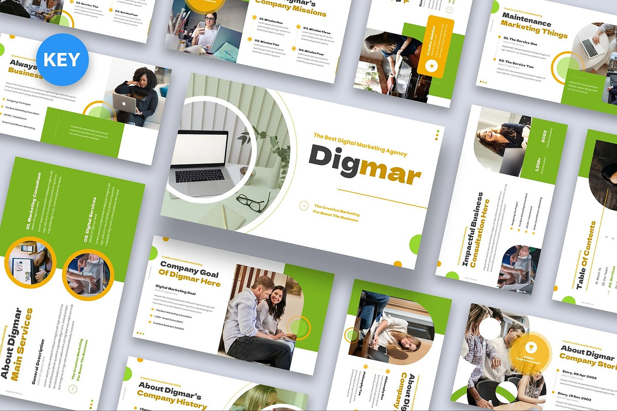 Digmar - Digital Marketing Keynote, a Presentation Template by Fit-tee (Photo 1 of 6)
