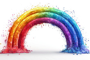Colorful abstract rainbow arch in watercolor and ink splatter st, a Background Photo by José Manuel Gelpi