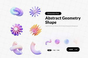 3D Gradient Abstract Shape, an Object 3D Model by nixxdesign
