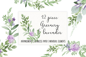 Greenery & Lavender Wedding Set