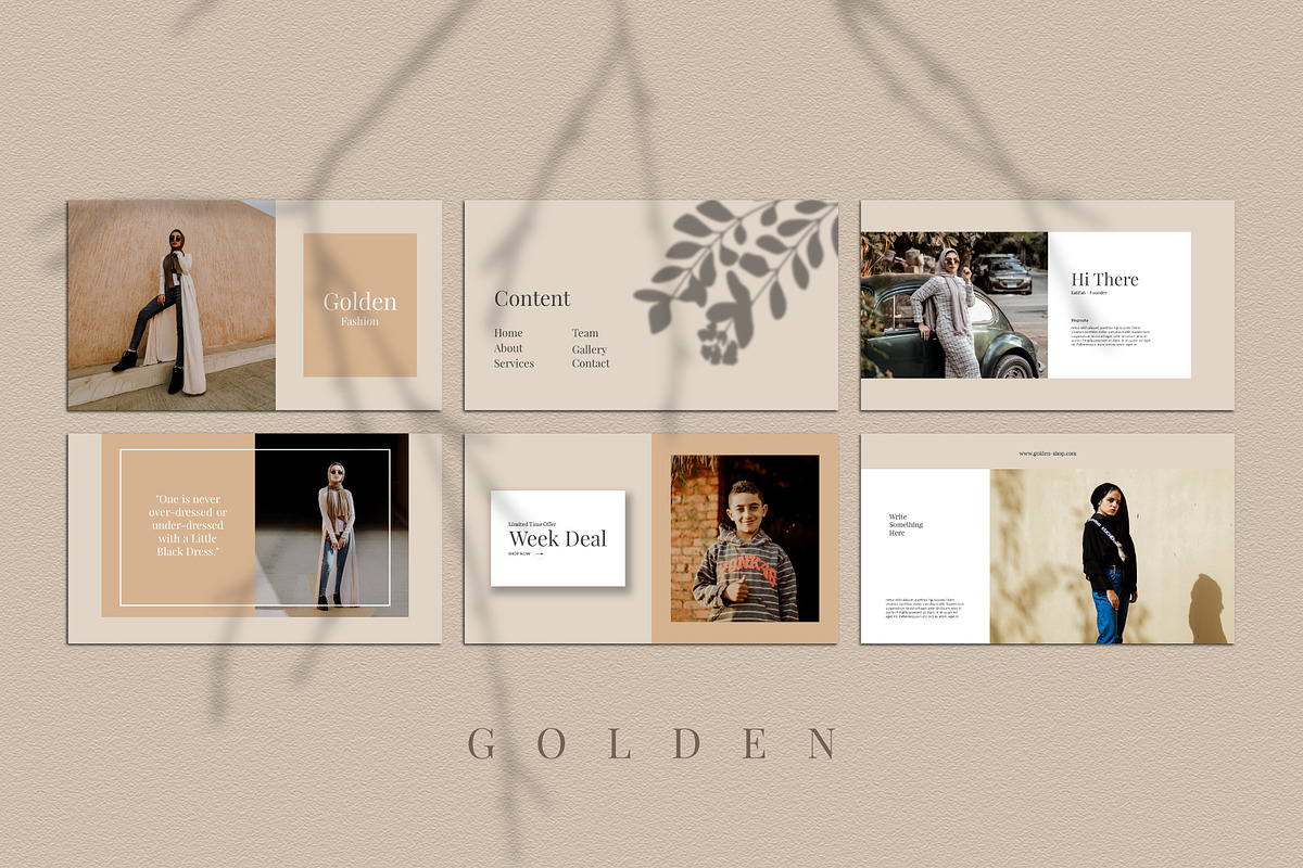 Golden - Fashion Gslide Template, a Presentation Template by Collaborg Studio (Photo 4 of 8)
