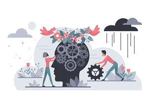 Mental health support positive, an Object Illustration by Lemberg Vector