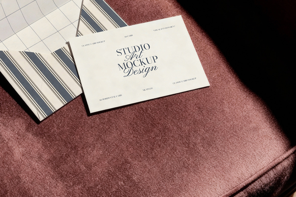 A6 Card & Envelope Mockup | Rose, a Product Mockup by nkate (Photo 3 of 5)