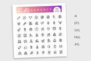Pregnancy Line Icons Set, an Outline Icon by Voysla's Shop (Thumbnail 4 of 4)
