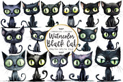 Zombie Black Cat Clipart, an Illustration by OK Design (Thumbnail 1 of 5)