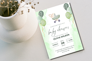 Green Baby Shower Invitation Card, an Invitation Template by TheSimplySereneShop (Thumbnail 10 of 11)