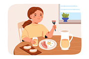 Daily routine of school girl kid set, a Person Illustration by Good Studio (Thumbnail 4 of 13)