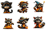 Halloween Raccoon Clipart Bundle, a Seasonal Illustration by CreationArt (Thumbnail 5 of 5)