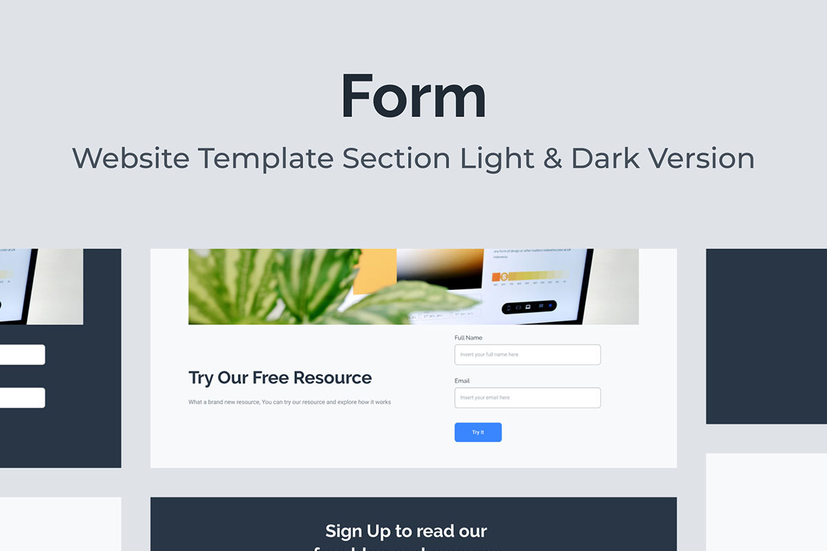 Web Input Form Section Template, a Landing Page Template by Kreativ Space