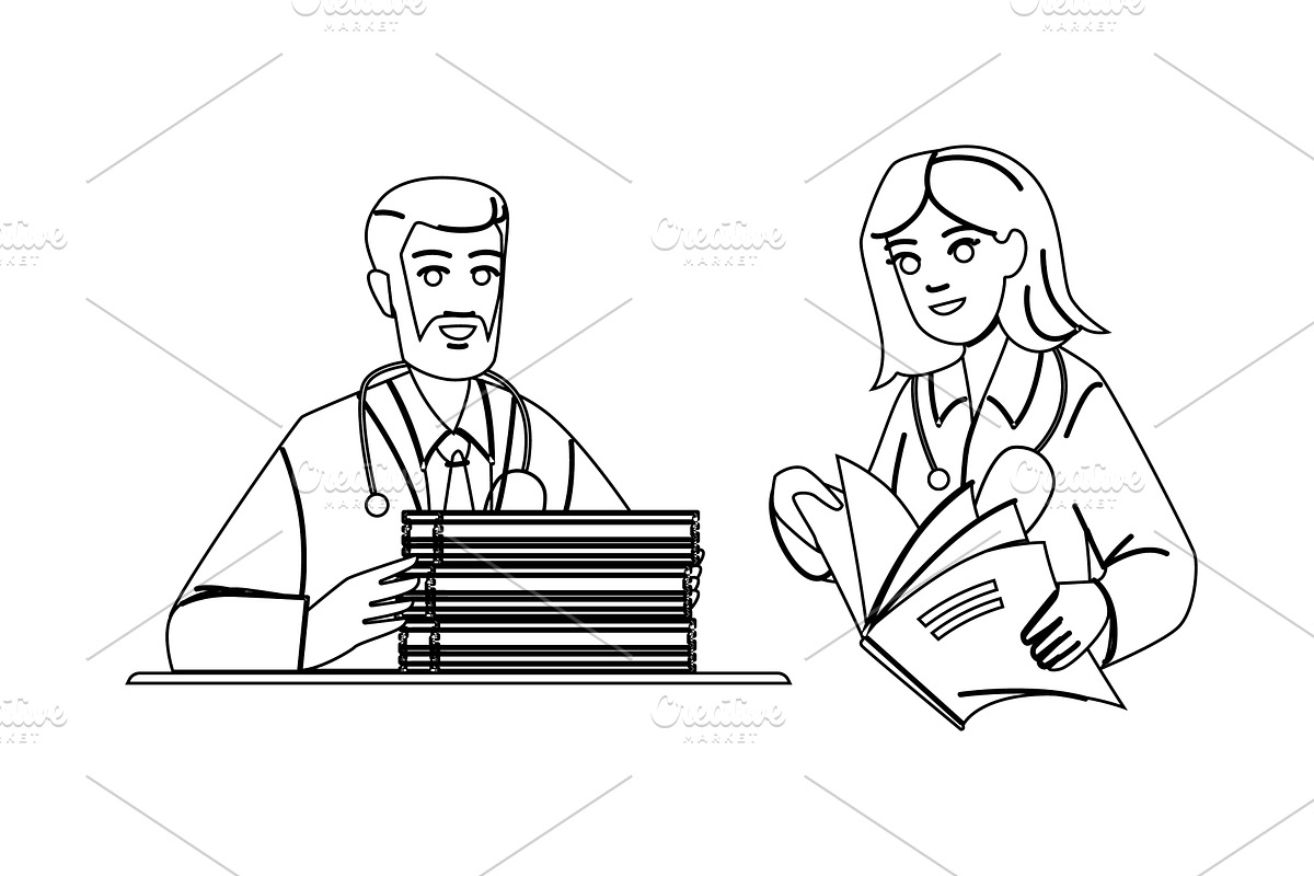 hospital medical documentation, a Healthcare Illustration by pikepicture