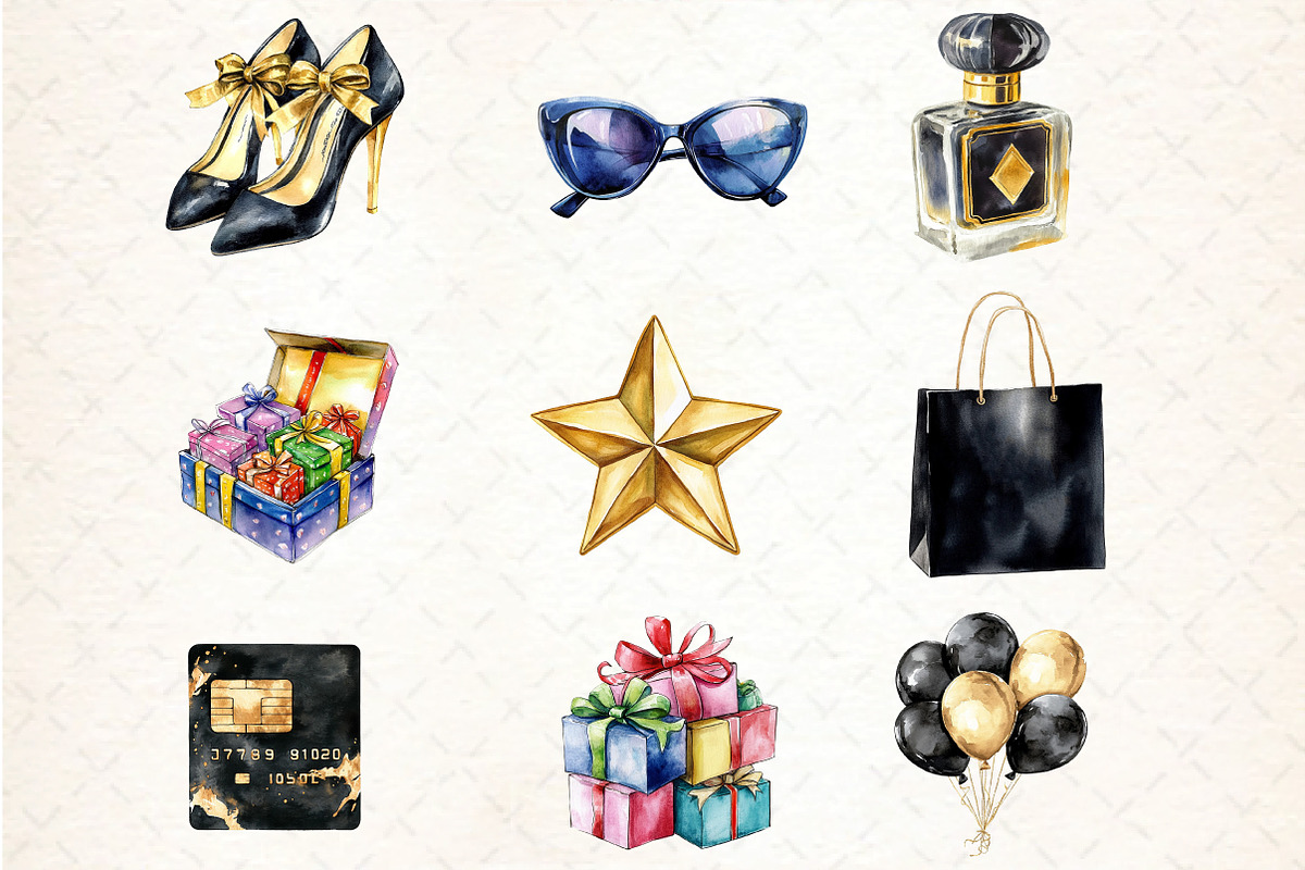Black Friday Watercolor Clipart Bund, an Illustration by DreamCafeArt (Photo 2 of 4)