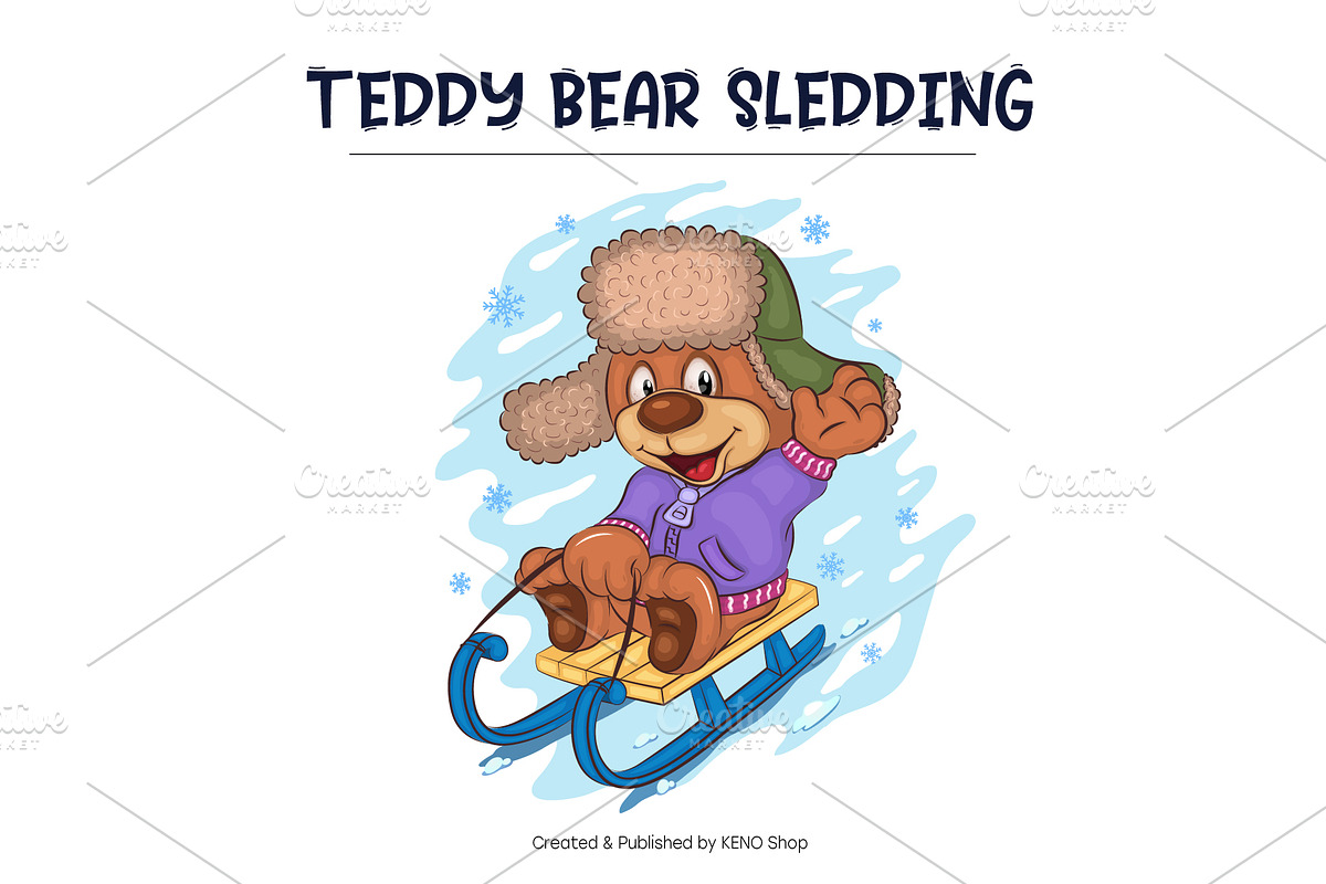 Set of Cartoon Teddy Bears 01., an Animal Illustration by KENO Mascots (Photo 4 of 7)