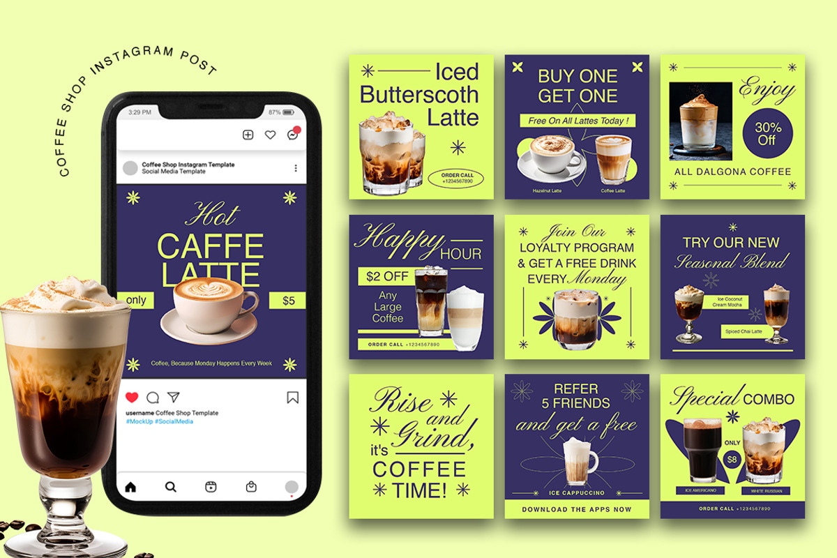 Coffee Shop Instagram  Post, a Social Media Template by Jiwstudio (Photo 4 of 4)