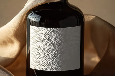 Dark Glass Bottle White Label Mockup, a Background Photo by Virgo Studio