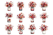 Whimsical spring mason jar clipart, an Illustration by SinaCreation (Thumbnail 2 of 11)