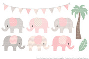 Soft Pink Elephant Clipart, a Graphic by Amanda Ilkov (Thumbnail 2 of 4)