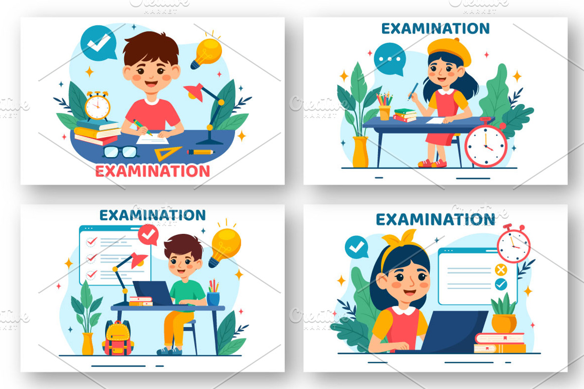 12 Examination Vector Illustration, an Education Illustration by ...