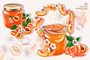 Apricot Jam & Juice, watercolor, a Food Illustration by EL_SUHOVA (Thumbnail 3 of 14)
