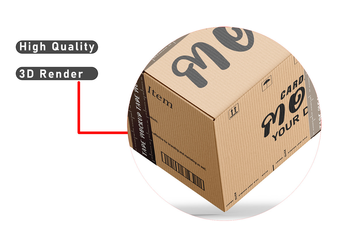 Corrugate Cardboard Shipping Box set, a Packaging Mockup by pixelmock (Photo 5 of 16)