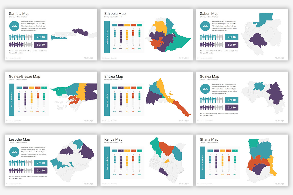 Maps PowerPoint infographics, a Presentation Template by SlideOne (Photo 22 of 31)