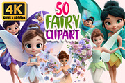 Fairy Clipart PNG Bundle, a Graphic by M9 Design (Thumbnail 1 of 9)