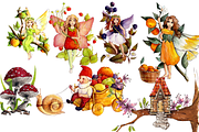 Watercolor Fruit Fairy Cliparts, an Illustration by Whimseez (Thumbnail 3 of 3)