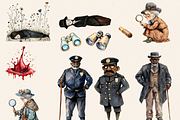 OLD LADY DETECTIVE CLIPART PACK, a Person Illustration by Daring Digies (Thumbnail 6 of 10)