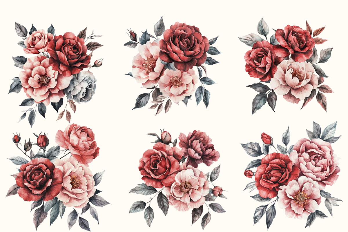 Watercolor-Roses and peonies flowers, a Graphic by Kay Art Designs (Photo 6 of 10)