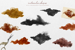 Fall Colors - 16 Watercolor Shapes