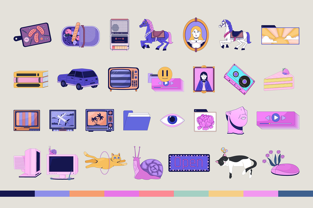 Dreamy Lo Fi Aesthetic Elements Pack, a Decorative Illustration by IMG Visuals (Photo 3 of 8)