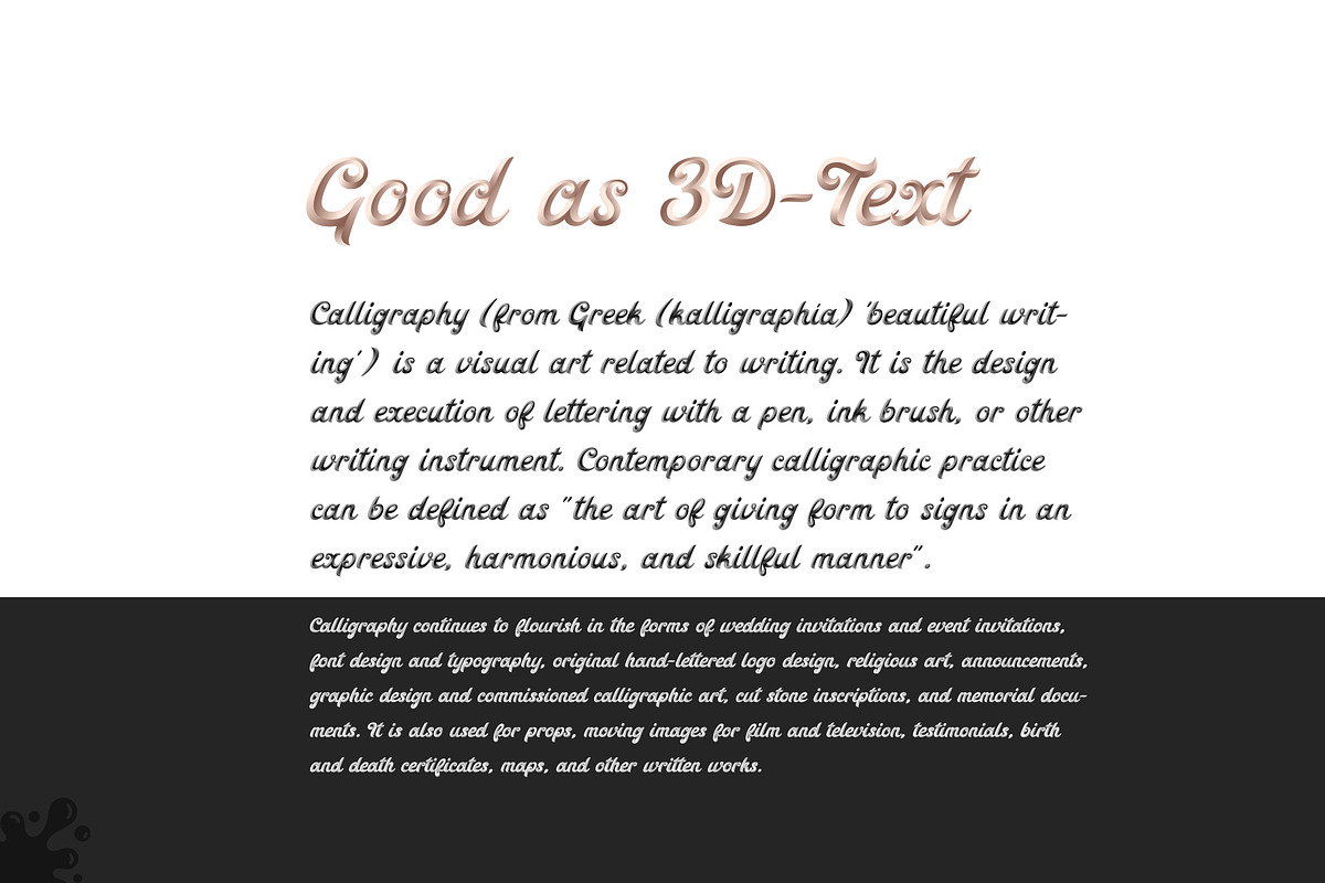 CaliBanto 3D Font, a Script Font by Sentavio (Photo 5 of 6)