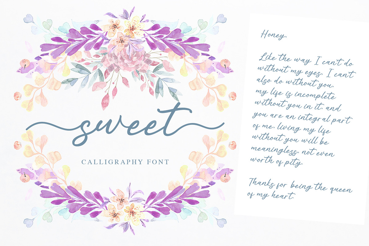 alisha | Sweet Calligraphy Font preview 2