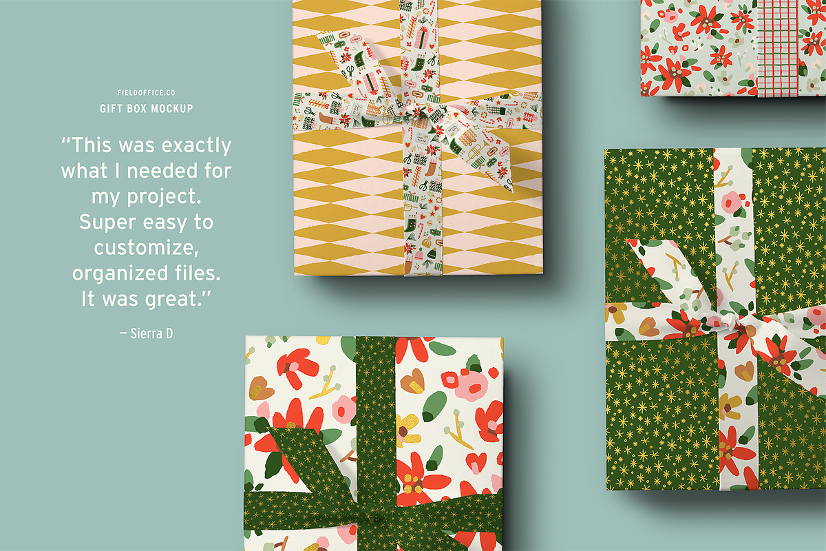 Gift Box Mockup, a Packaging Mockup by Field Office (Photo 2 of 5)