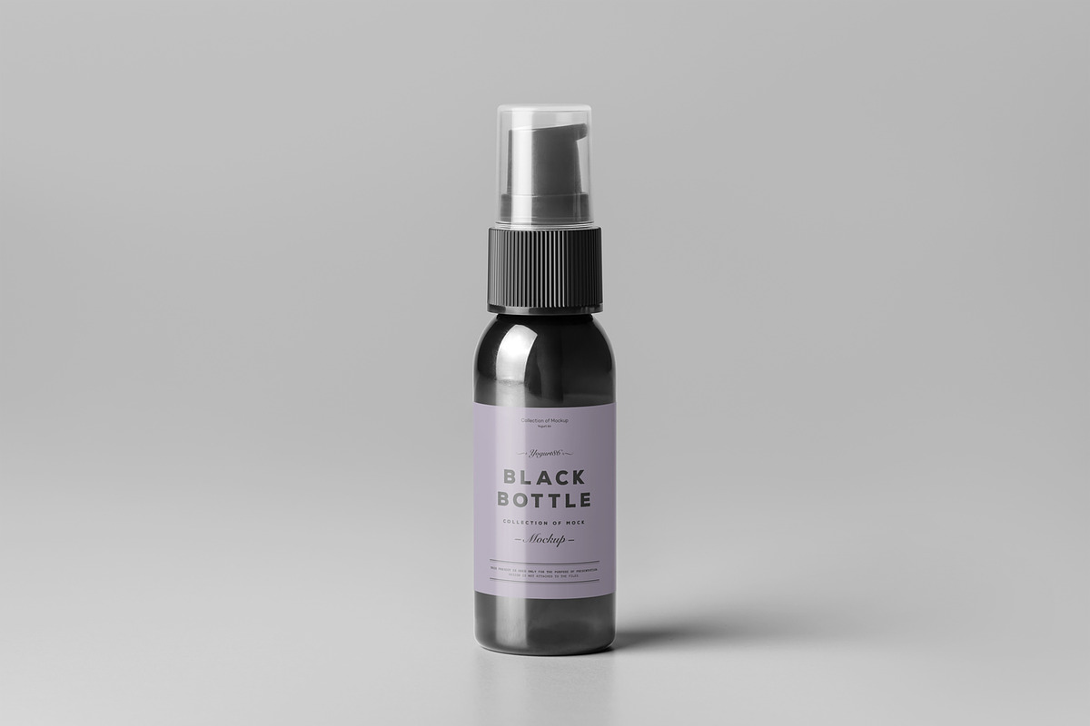 Black Bottles Cosmetic Mockup, a Cups & Container Mockup by Yogurt86 (Photo 5 of 10)