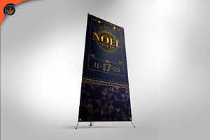 Gold Art Deco Gala Roll Up Banner