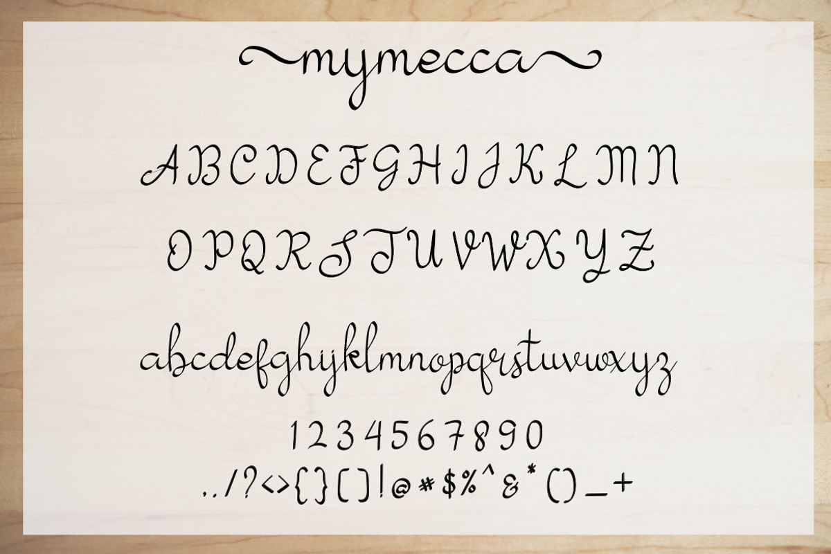 My Mecca, a Script Font by AMINMARIO