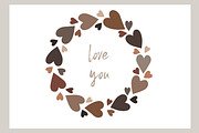 Cute Round Frames with Brown Hearts, an Object Graphic by Naty Art (Thumbnail 2 of 6)