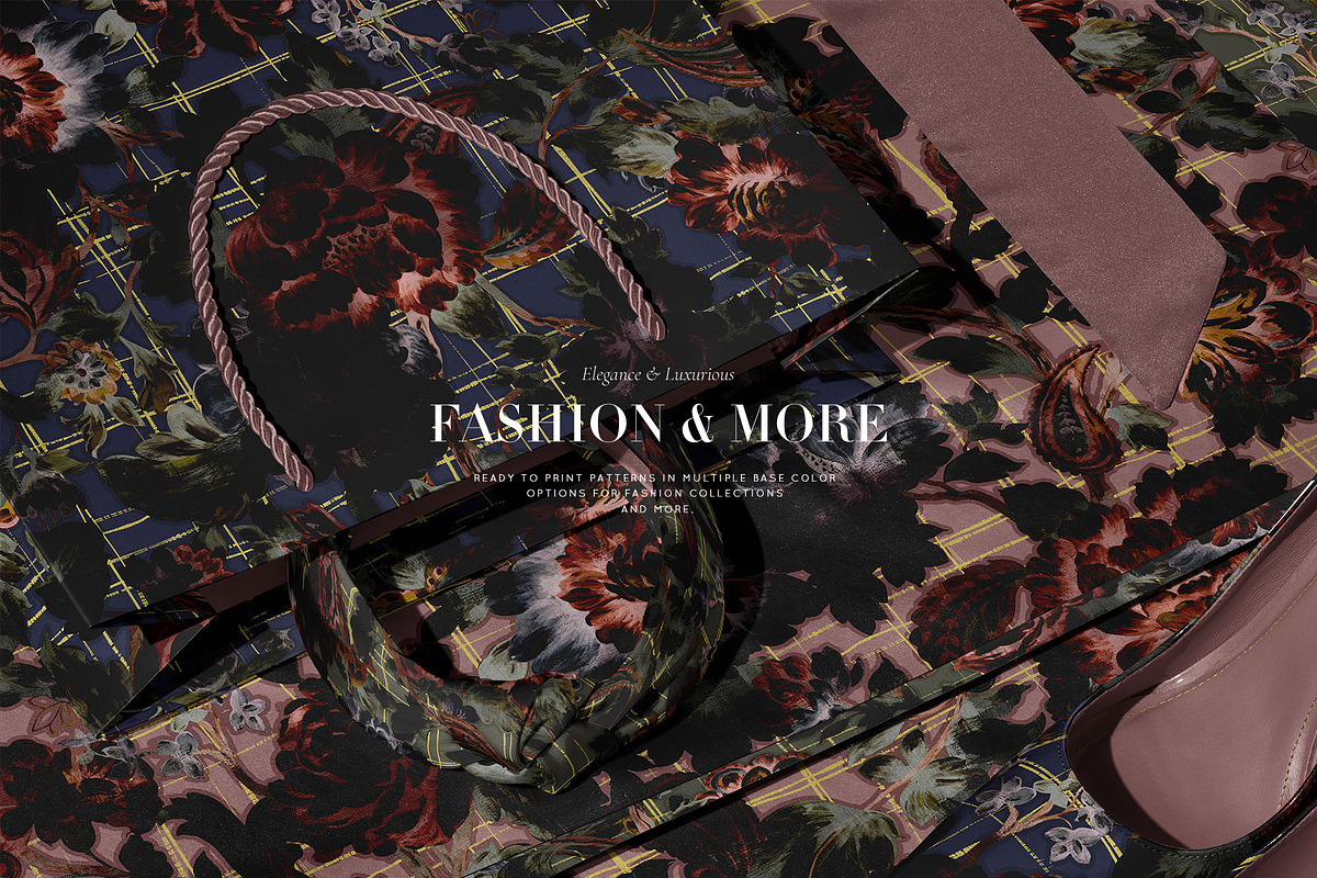 Velvet Noir Floral prints & elements, a Pattern Graphic by Pink Linen (Photo 13 of 14)