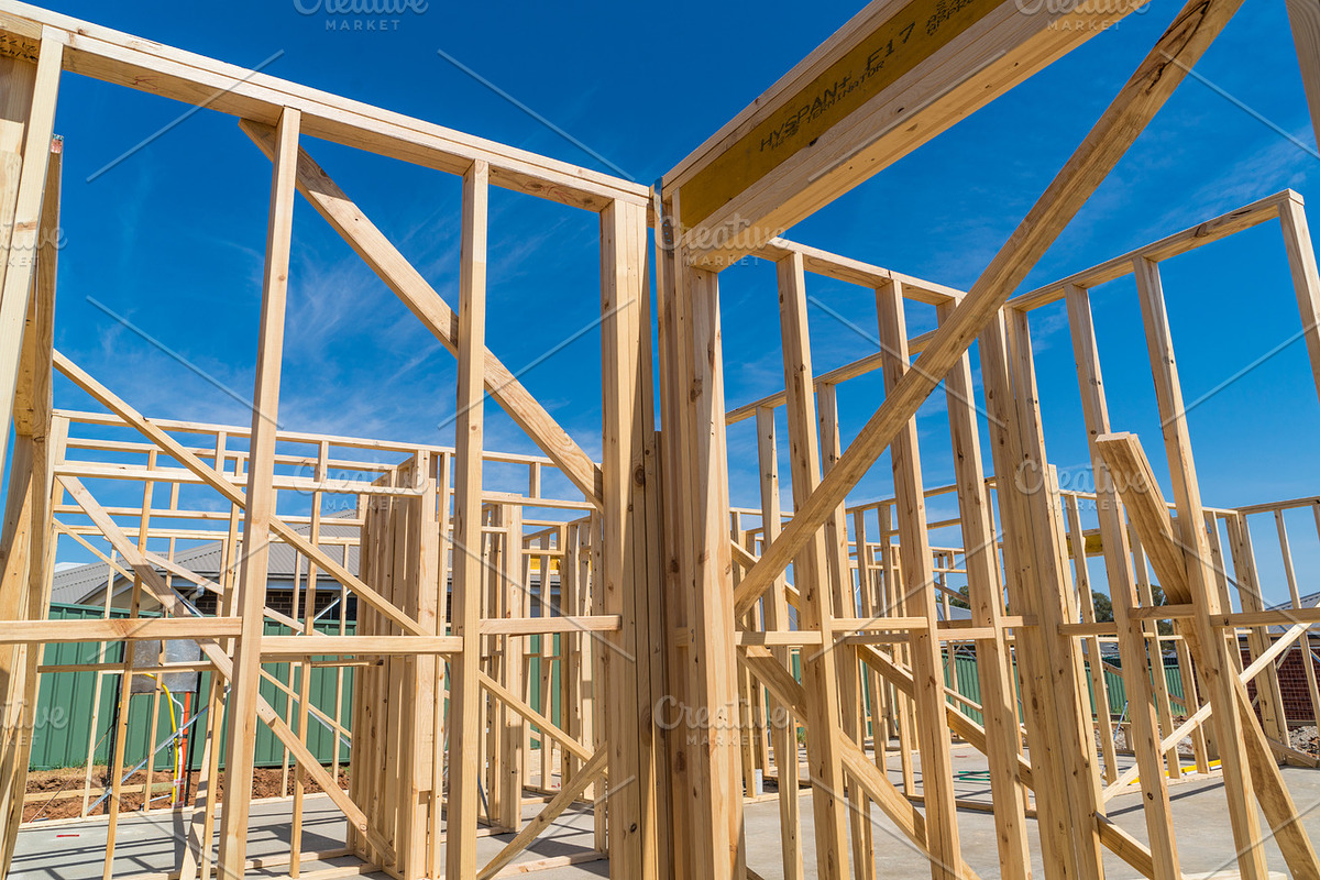 House frame under construction 2 containing frame, build, and building, an Industrial Photo by HBStocks (Photo 2 of 2)