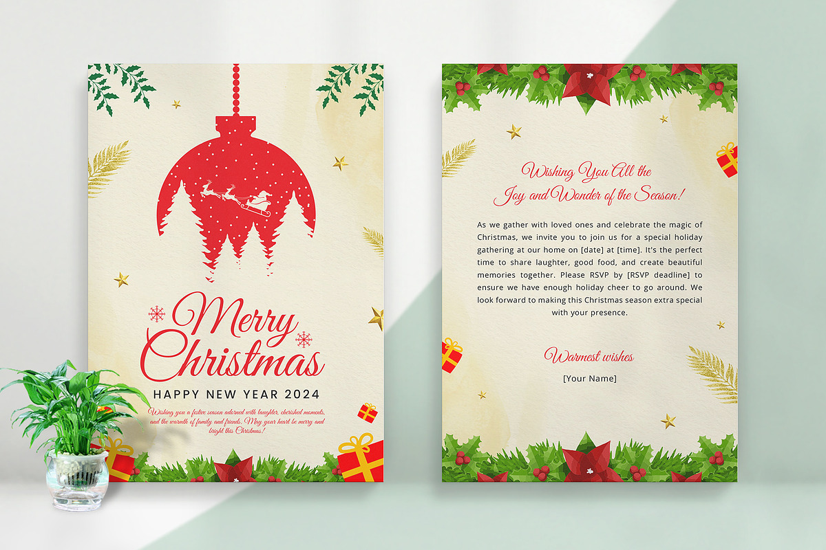Christmas & New Year Cards Bundle, a Card Template by graphypix (Photo 2 of 6)