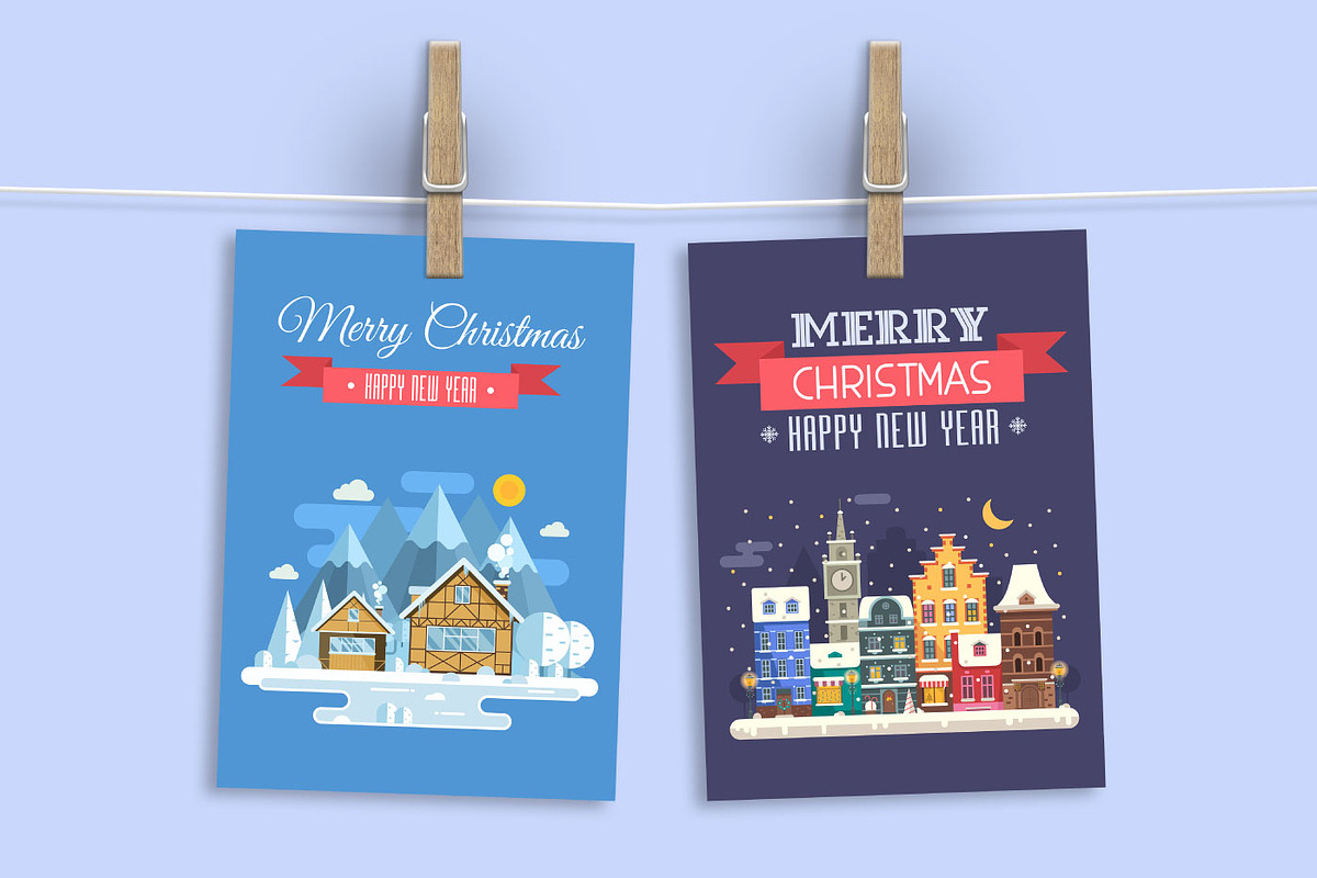 New Year and Christmas Cards, a Card Template by Alex Krugli (Photo 4 of 7)