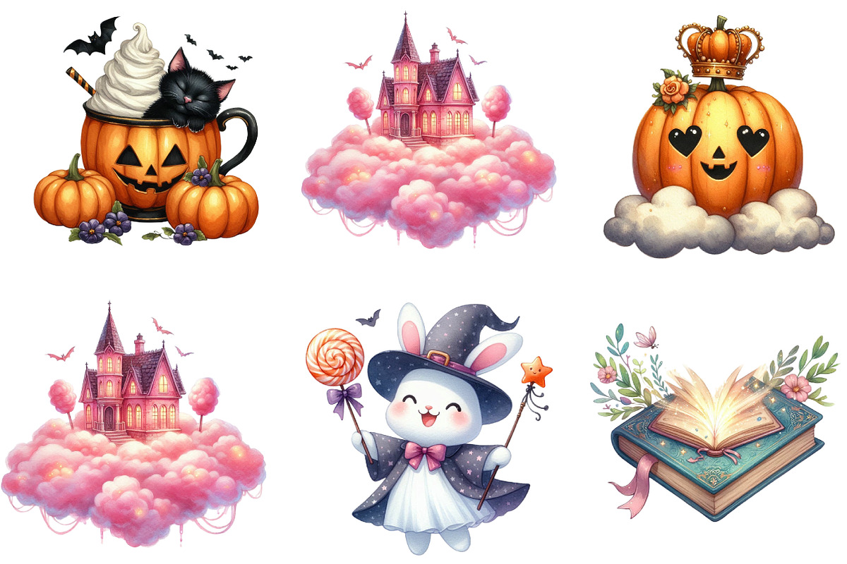 Dreamy Cute Halloween Clipart, an Illustration by DreamArtGraphic (Photo 5 of 5)