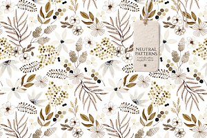 Neutral Watercolor Patterns Set