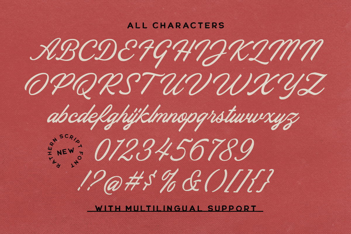 Rathern Vintage Script, a Script Font by Letterhend Studio (Photo 5 of 9)