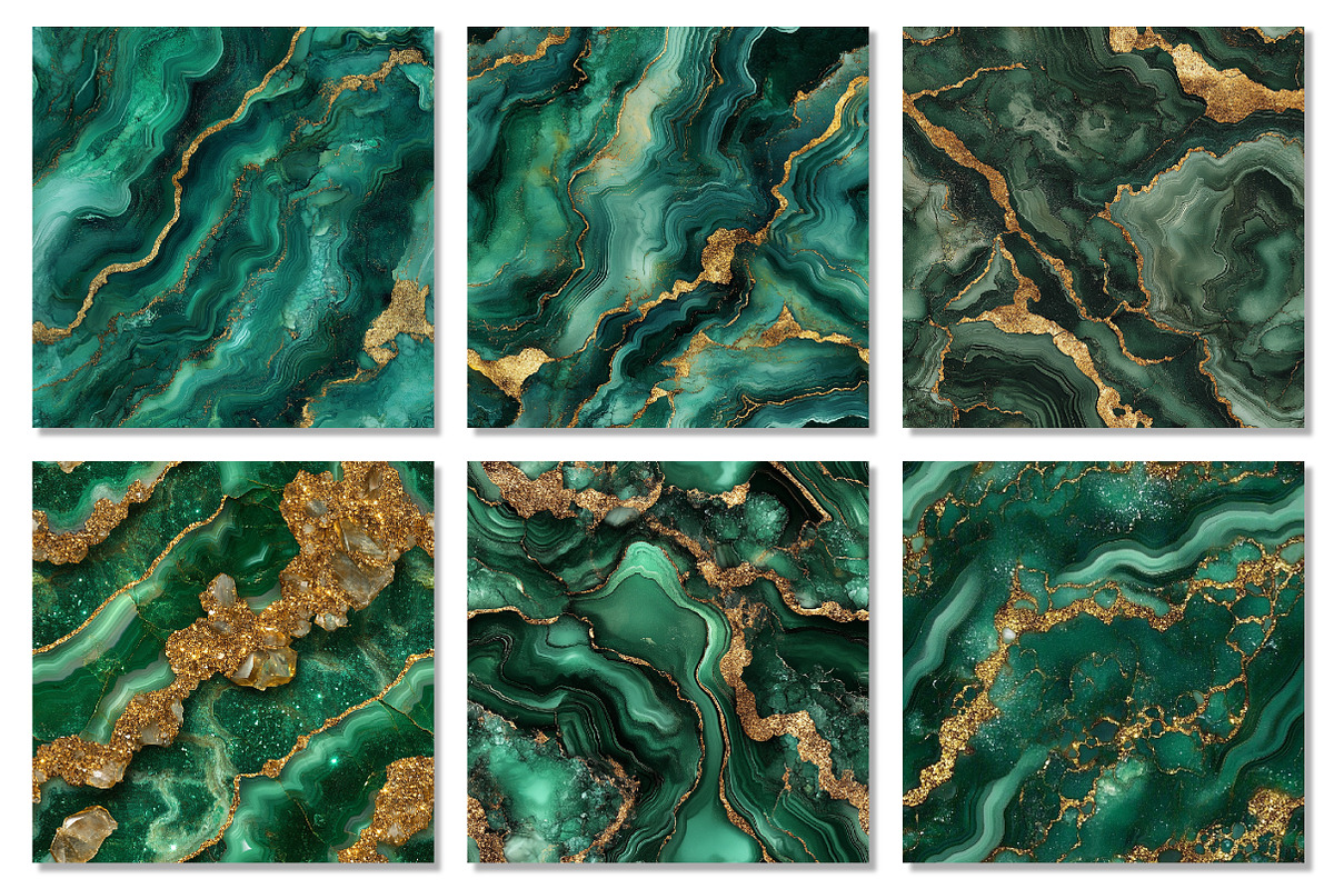 Green Gold Agate Watercolor Textures, a Texture Graphic by Dream Creation (Photo 2 of 7)